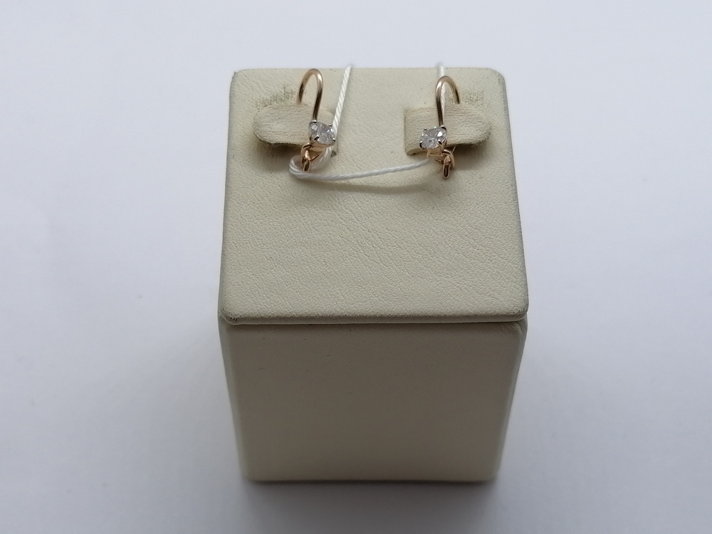 СКМ585 СЕРЬГИ С КАМНЕМ (Au 585)