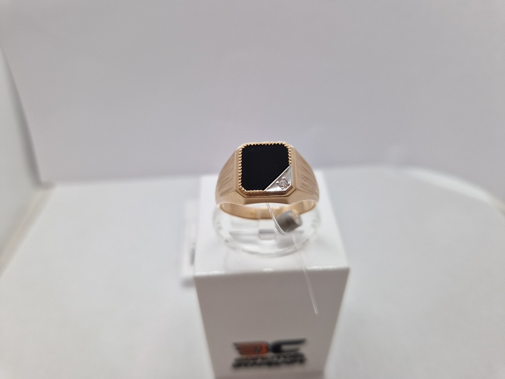 КОЛЬЦО ПЕЧАТКА с камнями (Au 585)