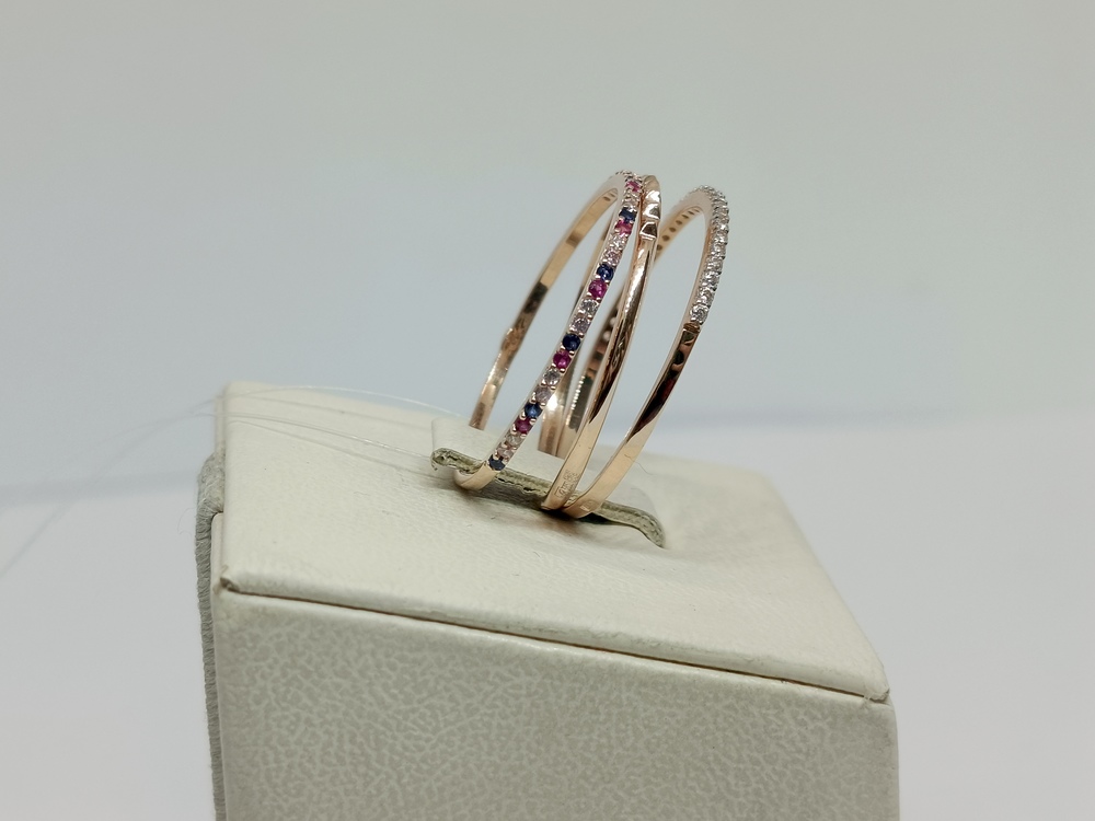 КОЛЬЦО С КАМНЯМИ (Au 585)