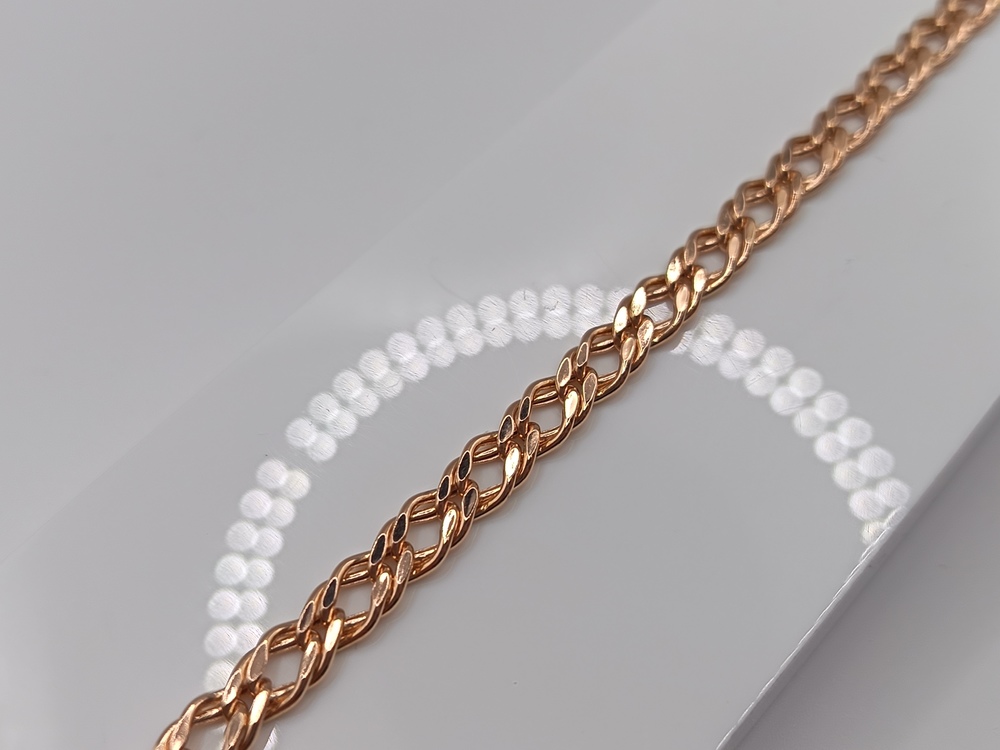 БРАСЛЕТ ПУСТОТЕЛЫЙ Ромб двойной Au 585