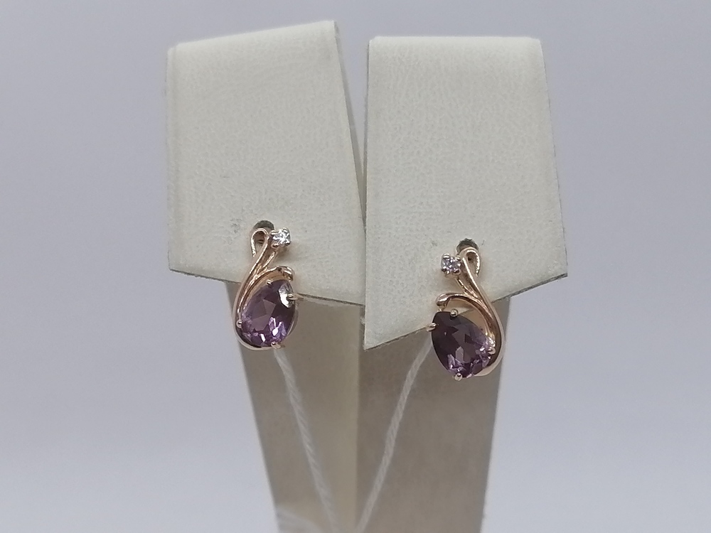 СКМИ585 СЕРЬГИ С КАМНЯМИ (Au 585)