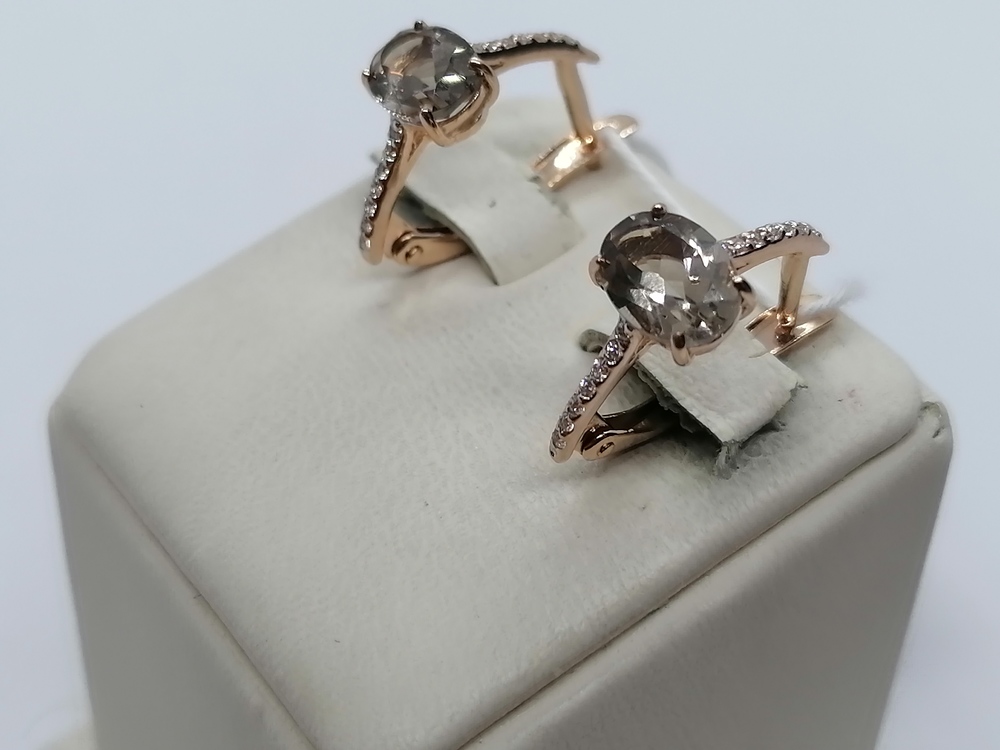 СКМИ585 СЕРЬГИ С КАМНЯМИ (Au 585)