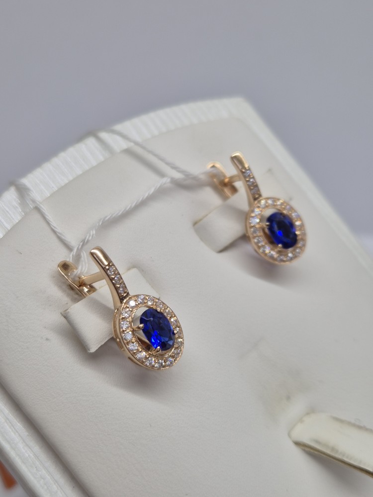 СКМИ585 СЕРЬГИ С КАМНЯМИ (Au 585)