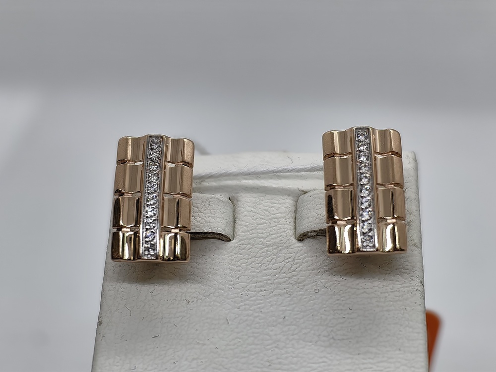 СКМИ585 СЕРЬГИ С КАМНЯМИ (Au 585)