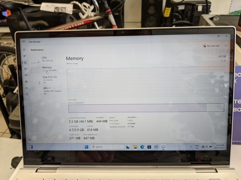Ноутбук DELL; Core I3-1115G4, Intel UHD Graphics, 4 Гб, 512 GB, Нет