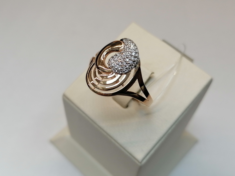 КОЛЬЦО С КАМНЯМИ (Au 585)