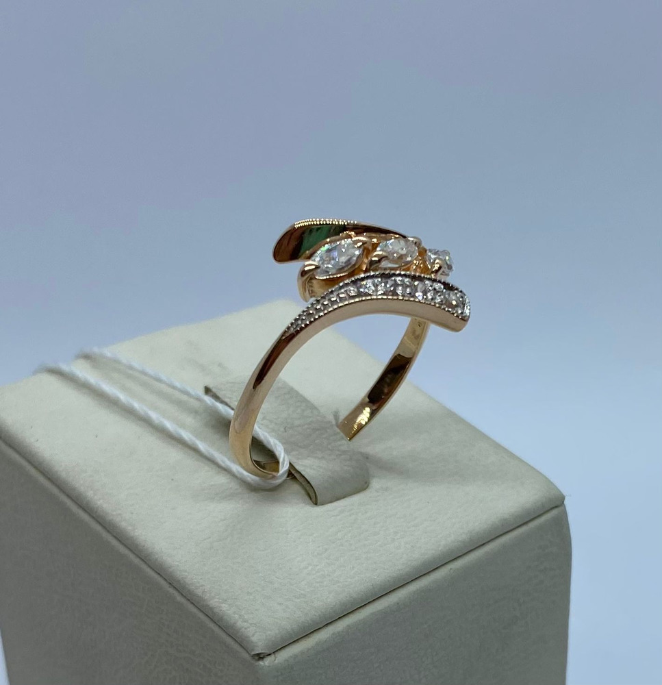 КОЛЬЦО С КАМНЯМИ (Au 585)