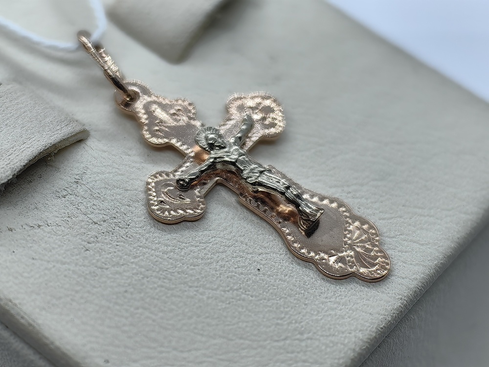 ПОДВЕСКА КРЕСТ БЕЗ КАМНЯ (Au 585)