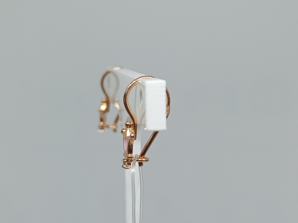 СЕРЬГИ ПЕТЕЛЬКА с камнем (Au 585)