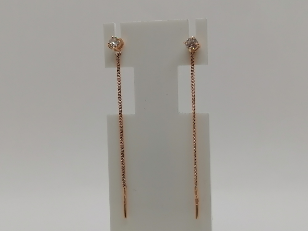 СЕРЬГИ ПРОДЕВКИ с камнем (Au 585)