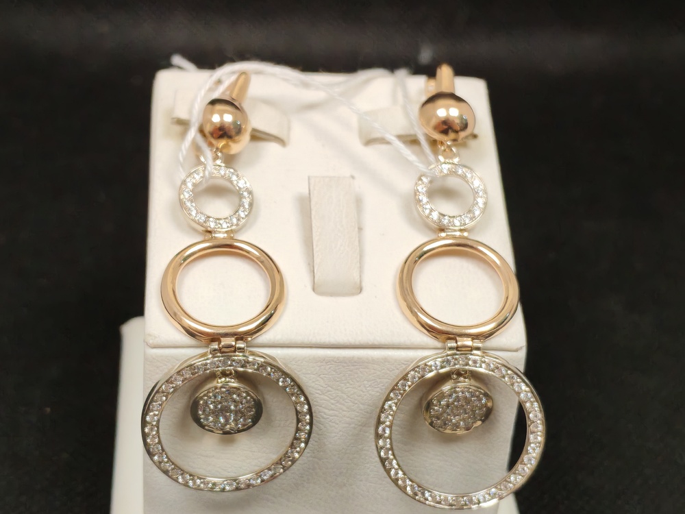 СКМИ585 СЕРЬГИ С КАМНЯМИ (Au 585)