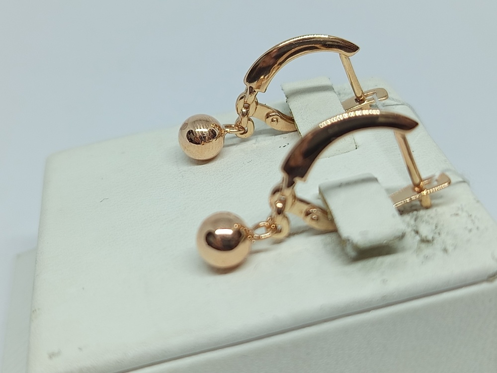 СБКМ585 СЕРЬГИ БЕЗ КАМНЯ (Au 585)