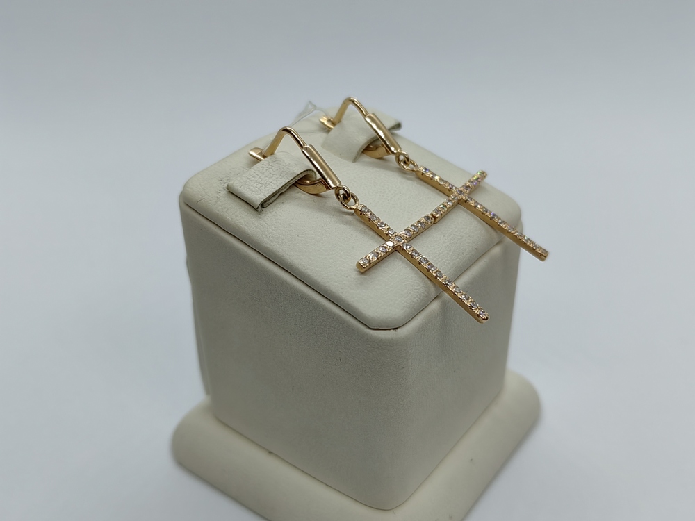 12168 СЕРЬГИ С КАМНЯМИ (Au 585)