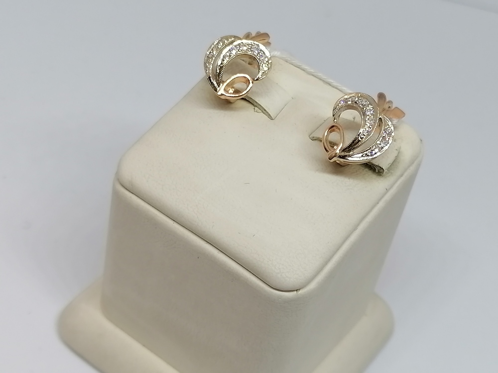 СКМИ585 СЕРЬГИ С КАМНЯМИ (Au 585)