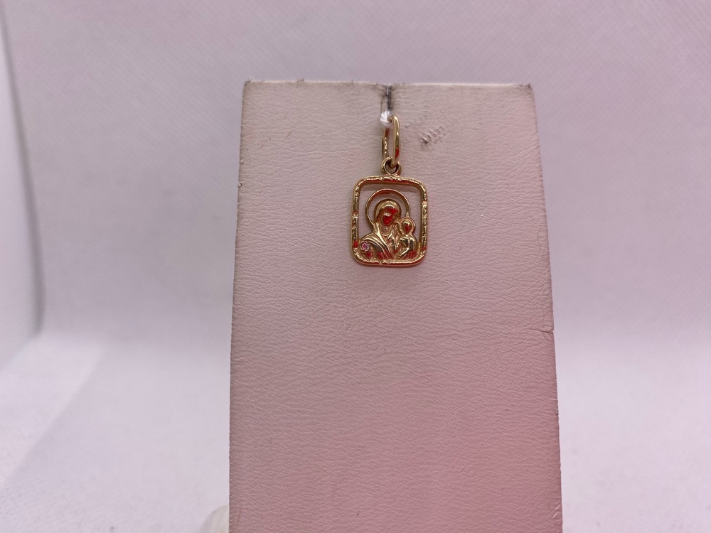 ПОДИКМ585 ПОДВЕСКА ИКОНА С КАМНЕМ (Au 585)