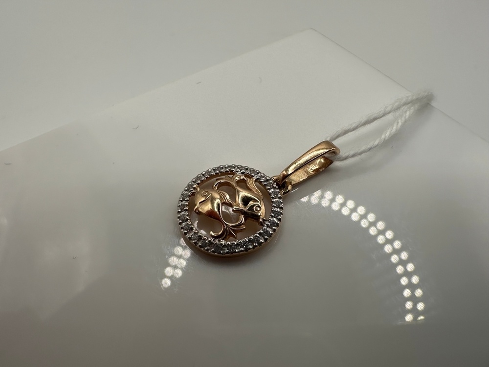 ПОДВЕСКА ЗНАК ЗОДИАКА РЫБЫ Au 585