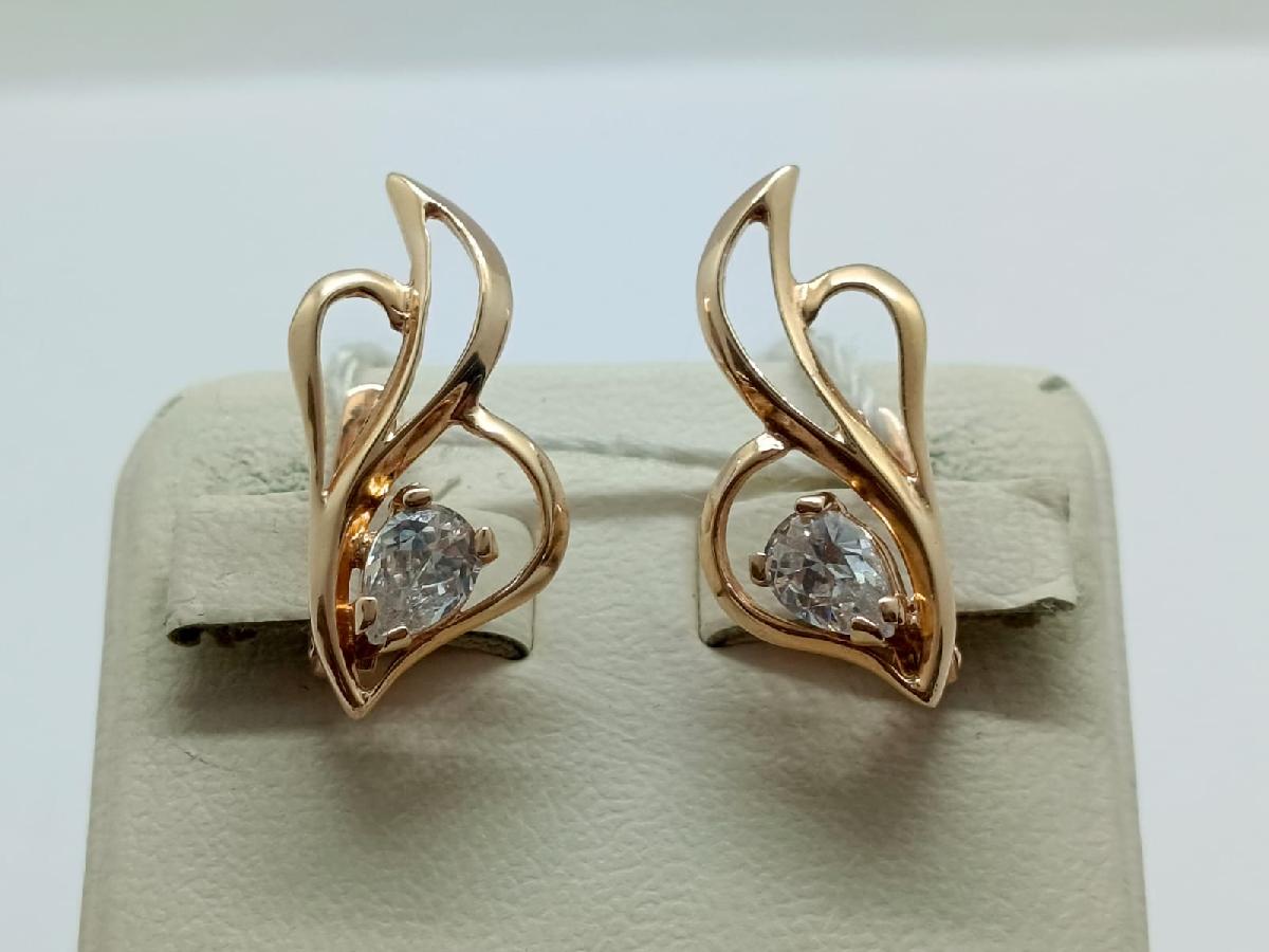 СКМ585 СЕРЬГИ С КАМНЕМ (Au 585) СКМ585 СЕРЬГИ С КАМНЕМ (Au 585)