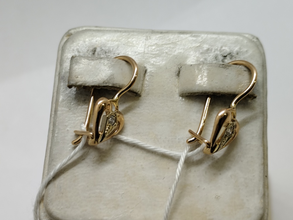 СКМ585 СЕРЬГИ С КАМНЕМ (Au 585)