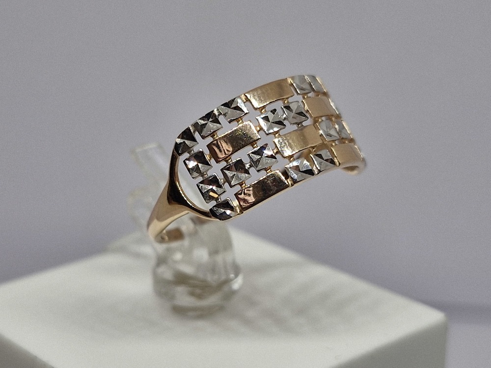 КОЛАЛМ585 КОЛЬЦО С АЛМАЗНОЙ ГРАНЬЮ (Au 585)