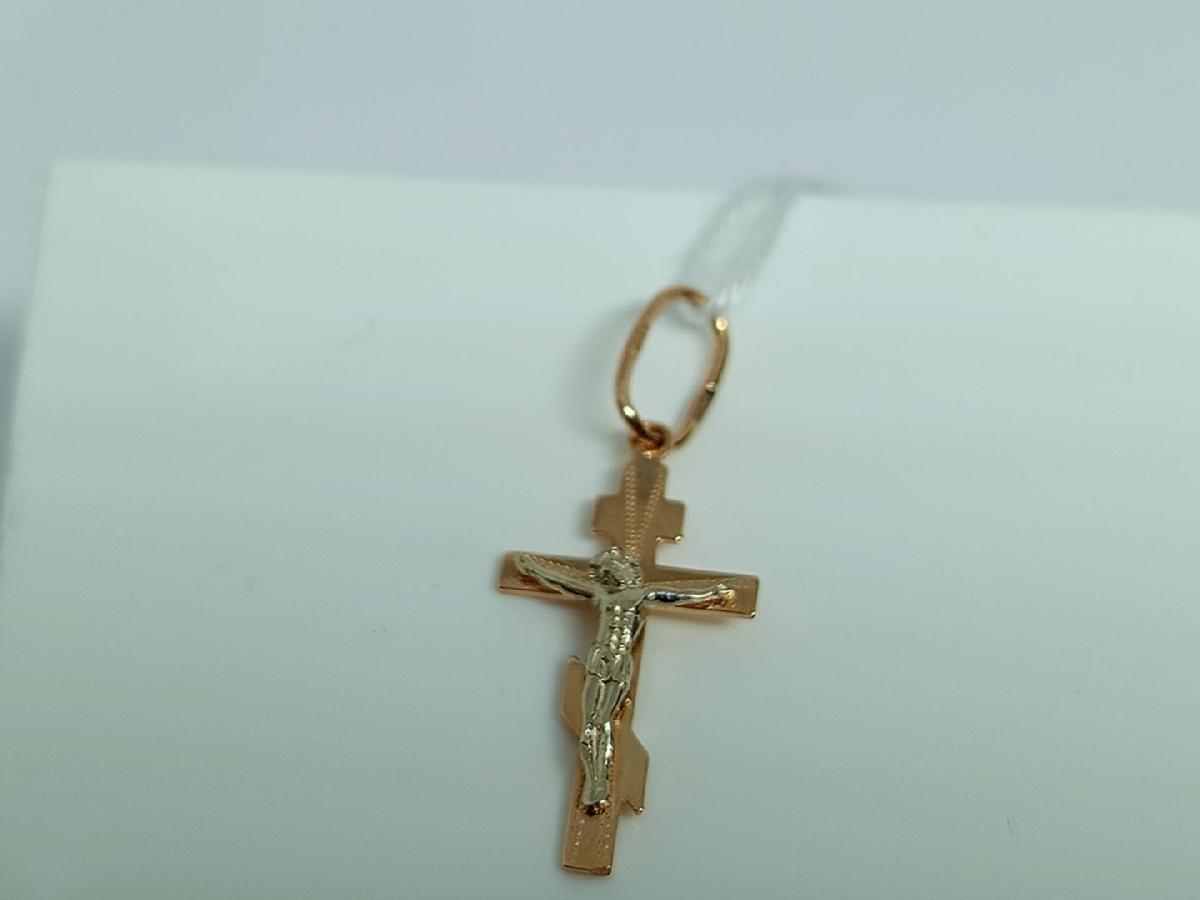 ПОДВЕСКА КРЕСТ БЕЗ КАМНЯ (Au 585)