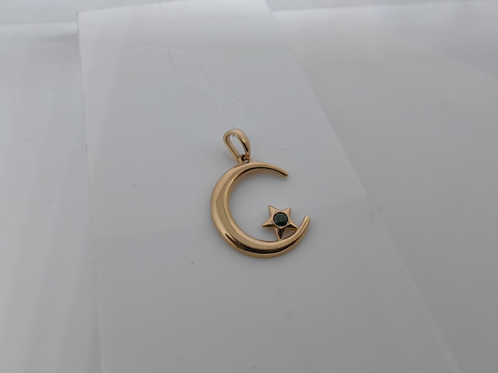 ПОДВЕСКА ПОЛУМЕСЯЦ с камнем (Au 585)