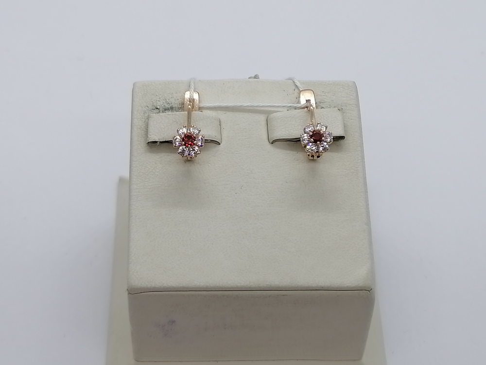 СКМИ585 СЕРЬГИ С КАМНЯМИ (Au 585)