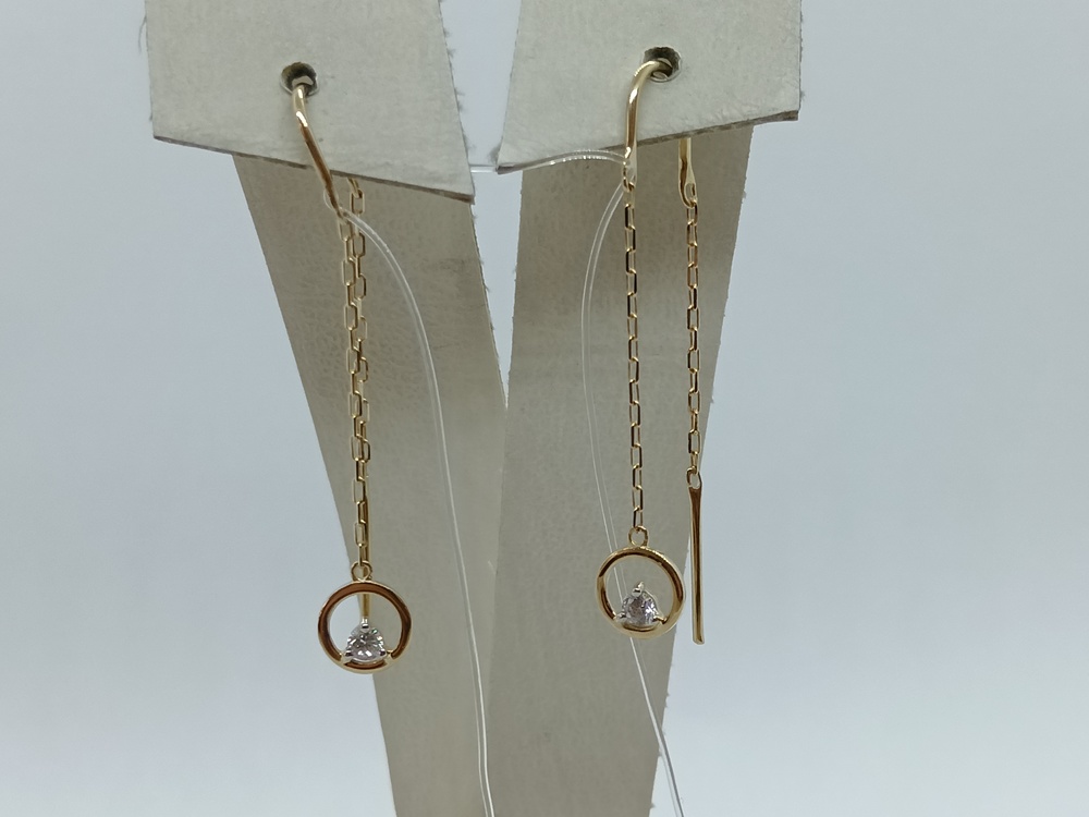 СЕРЬГИ ПРОДЕВКИ с камнем (Au 585)