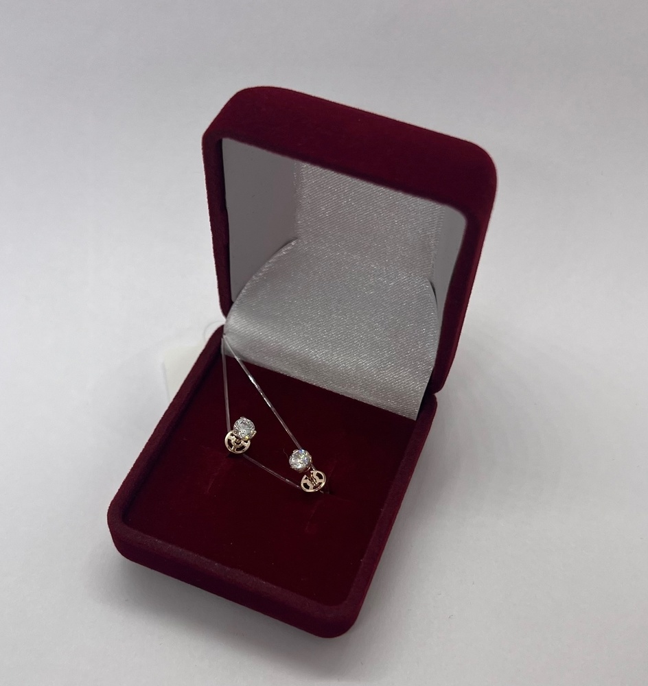 СЕРЬГИ ПУСЕТЫ с камнем (Au 585)