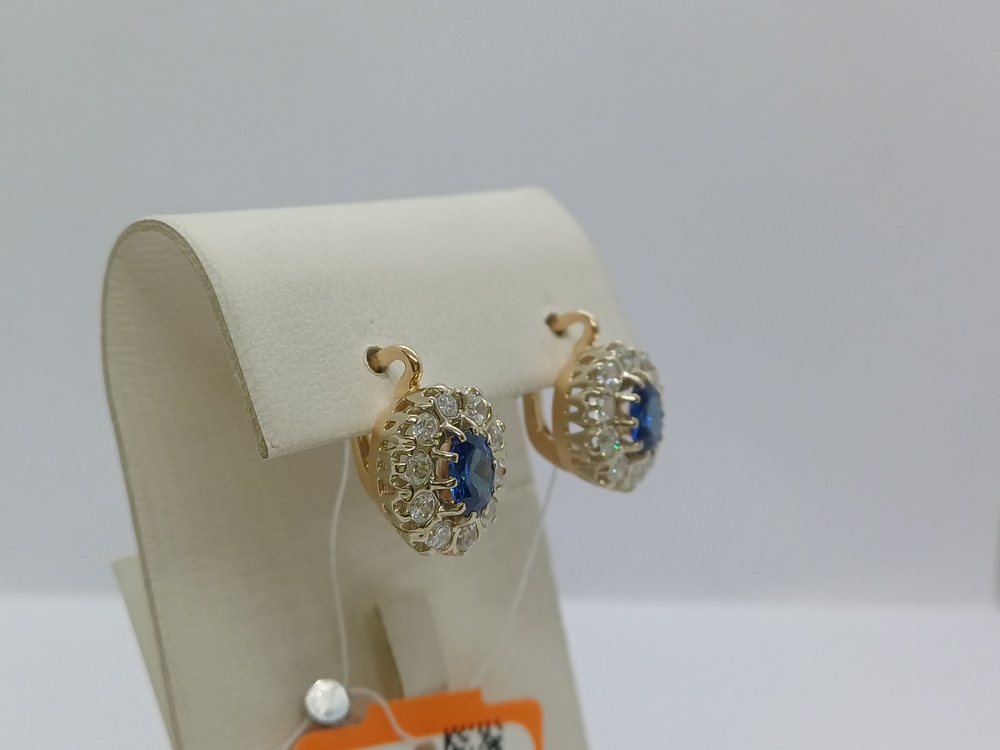 СКМИ585 СЕРЬГИ С КАМНЯМИ (Au 585)