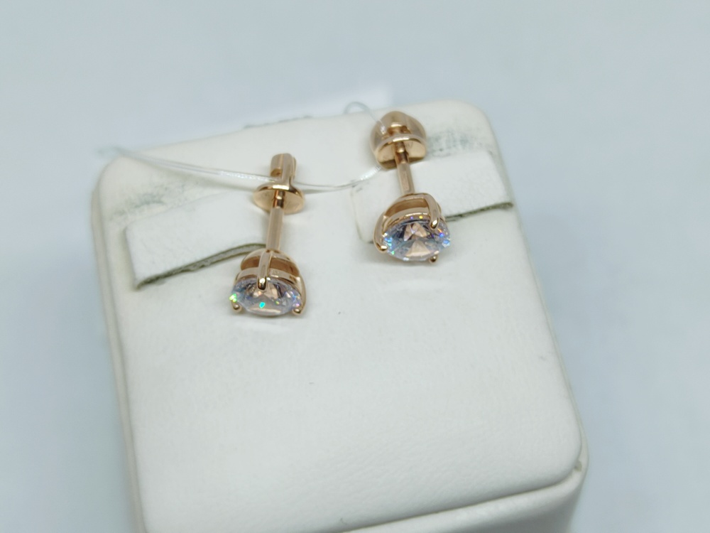 СЕРЬГИ ПУСЕТЫ с камнем (Au 585)