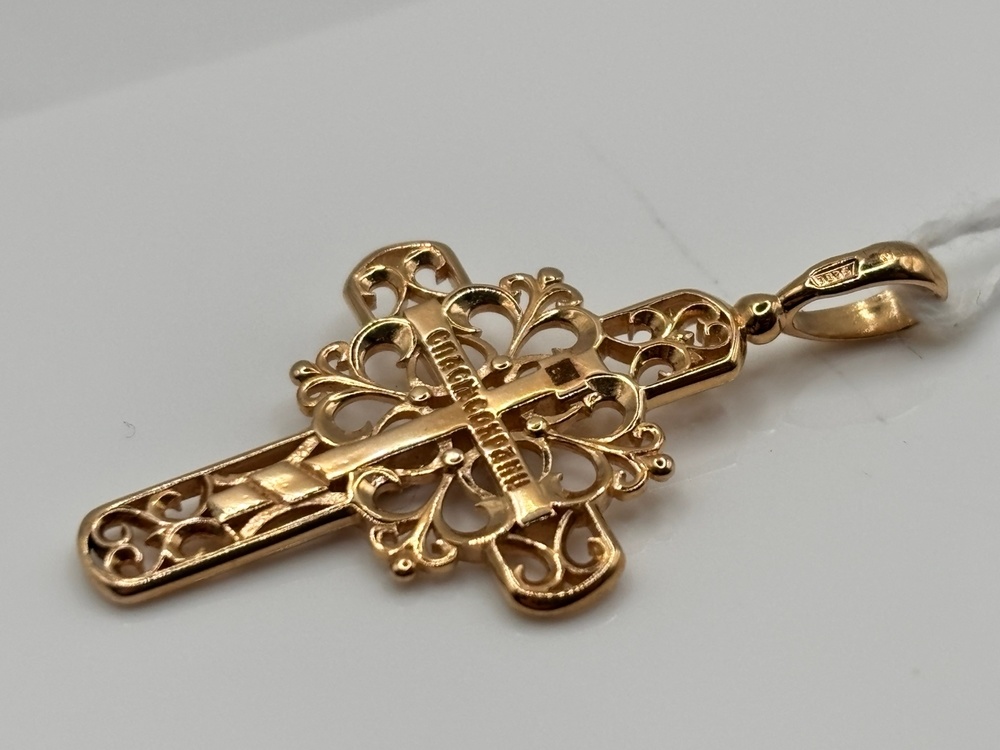 ПОДКБК585 ПОДВЕСКА КРЕСТ БЕЗ КАМНЯ (Au 585)