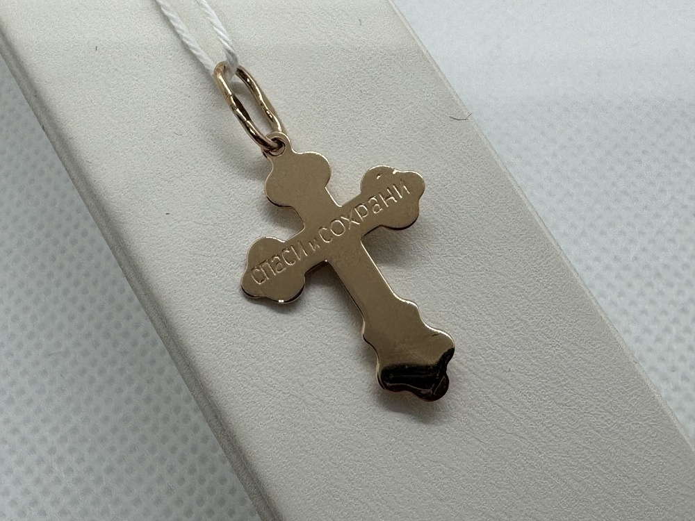 ПОДКБК585 ПОДВЕСКА КРЕСТ БЕЗ КАМНЯ (Au 585)