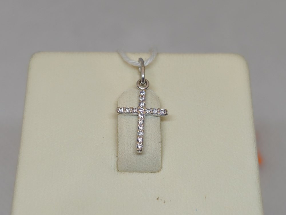 ПОДККИ585 ПОДВЕСКА КРЕСТ С КАМНЯМИ (Au 585)