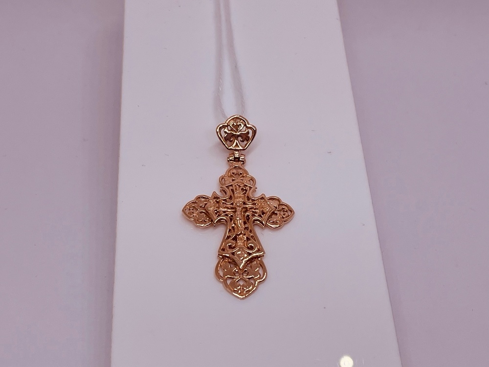 ПОДКБК585 ПОДВЕСКА КРЕСТ БЕЗ КАМНЯ (Au 585)