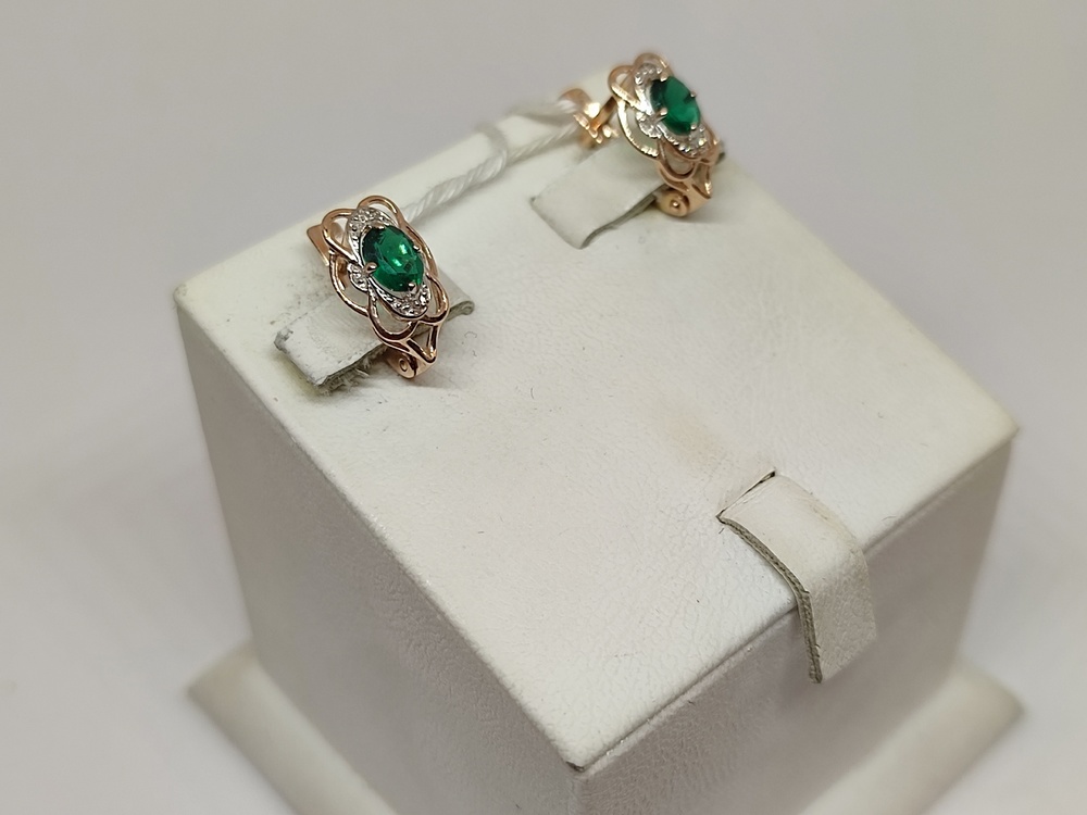 СКМИ585 СЕРЬГИ С КАМНЯМИ (Au 585)