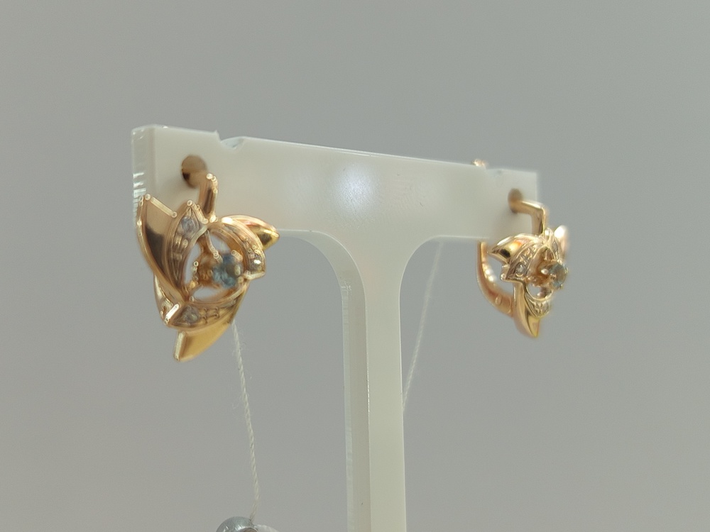 СКМИ585 СЕРЬГИ С КАМНЯМИ (Au 585)