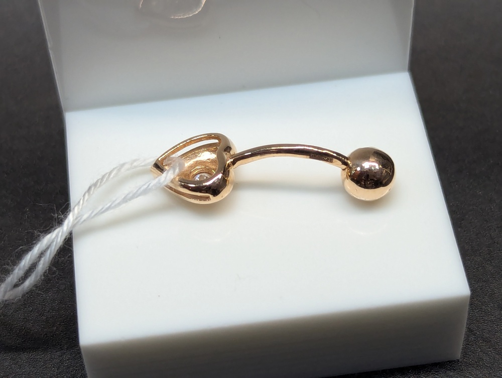 ПИРСИНГ В ПУПОК с камнем (Au 585)