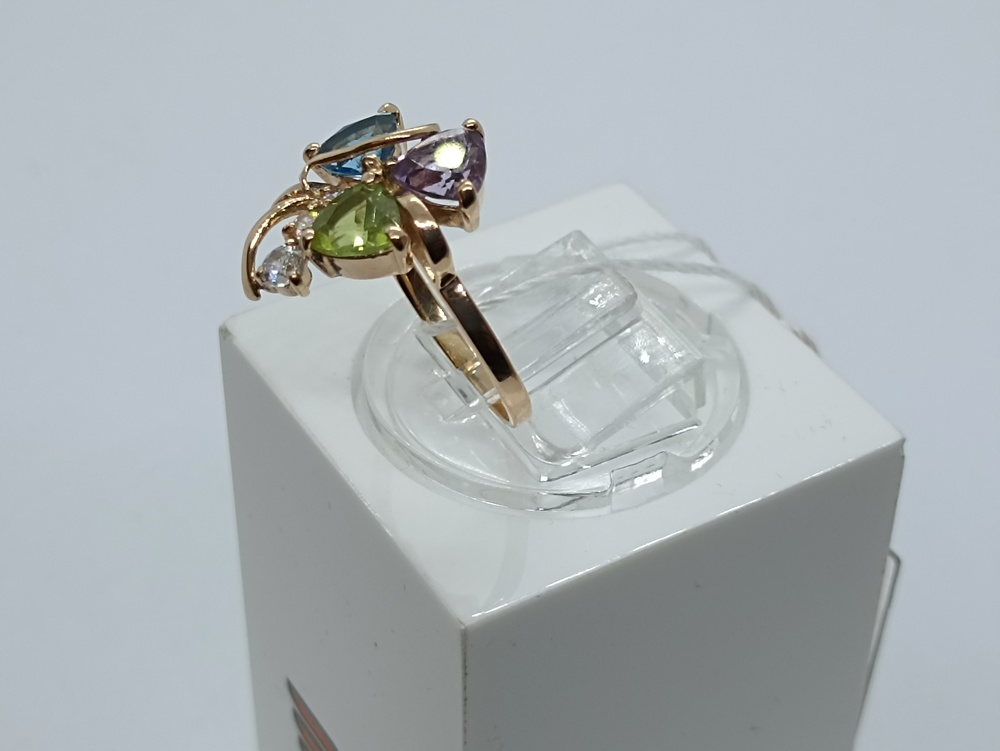 КОЛЬЦО С КАМНЯМИ (Au 585)