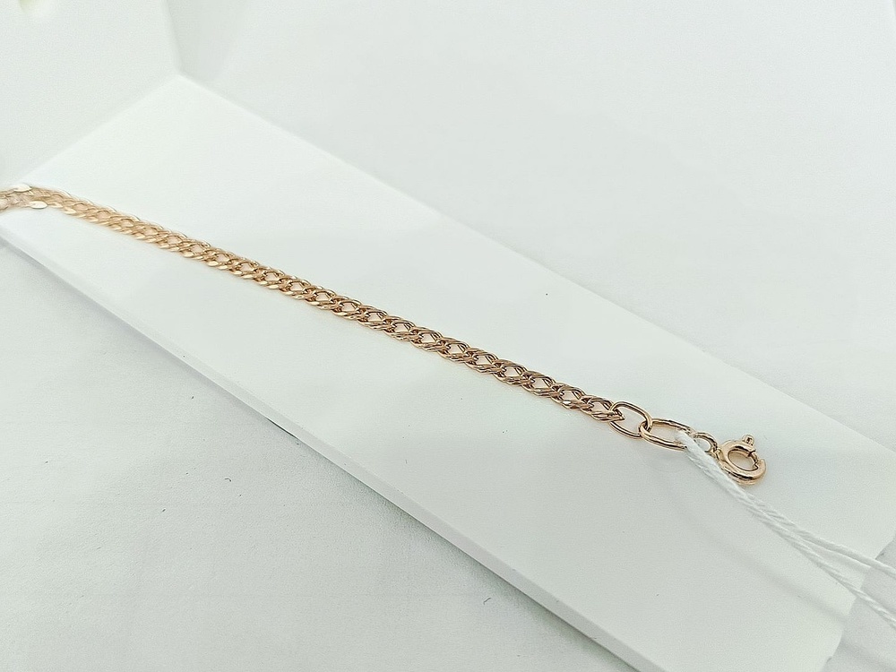 БРАСЛЕТ ПОЛНОВЕСНЫЙ Ромб двойной Au 585