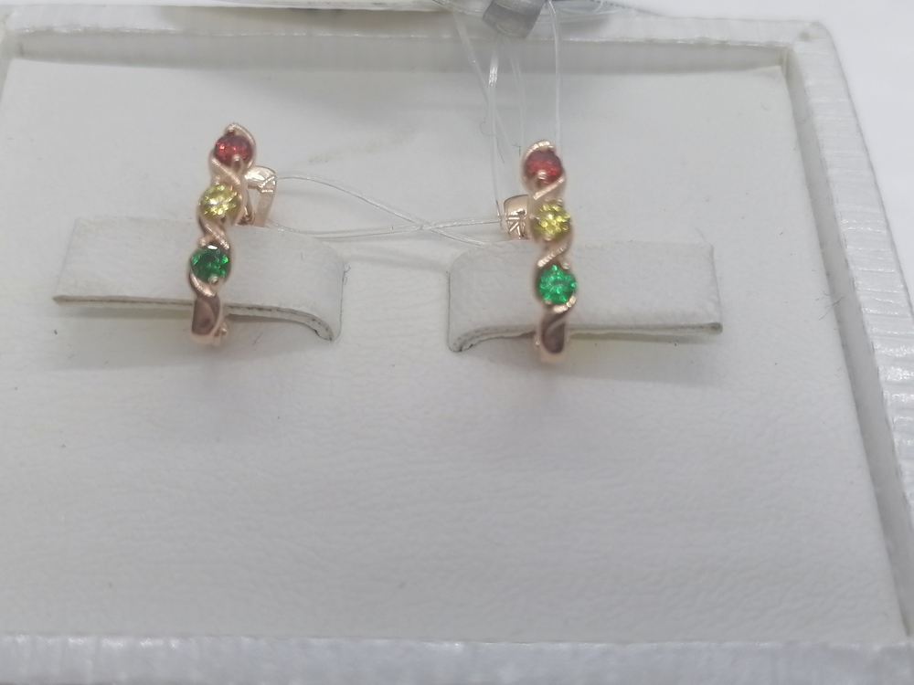 000552-1120 СЕРЬГИ С КАМНЯМИ (Au 585)