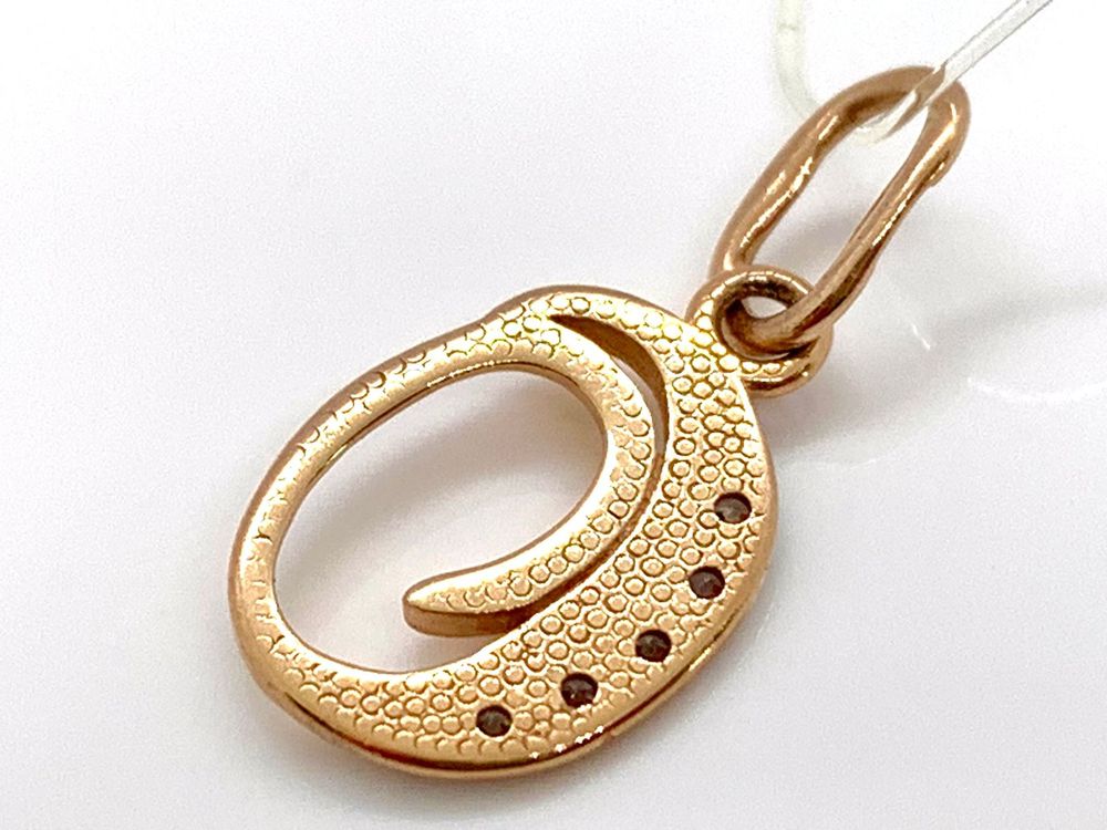 5778 "О" ПОДВЕСКА БУКВА О с камнями (Au 585)