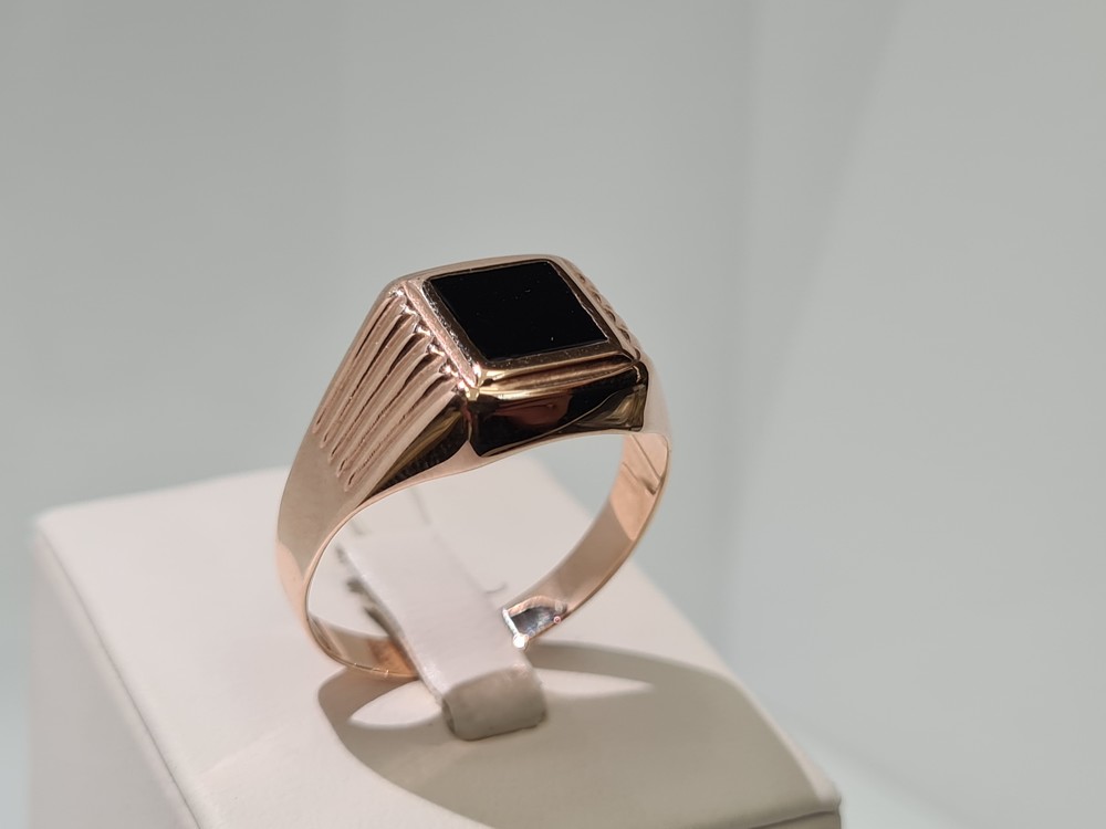 4186эс10 КОЛЬЦО ПЕЧАТКА Эмаль (Au 585)