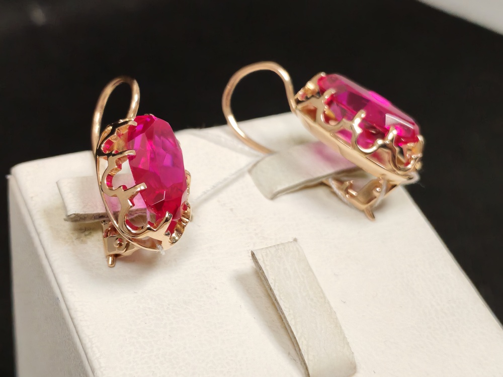 СКМ583 СЕРЬГИ С КАМНЕМ (Au 583)