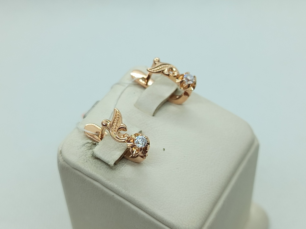 СЕРЬГИ С КАМНЕМ (Au 585)