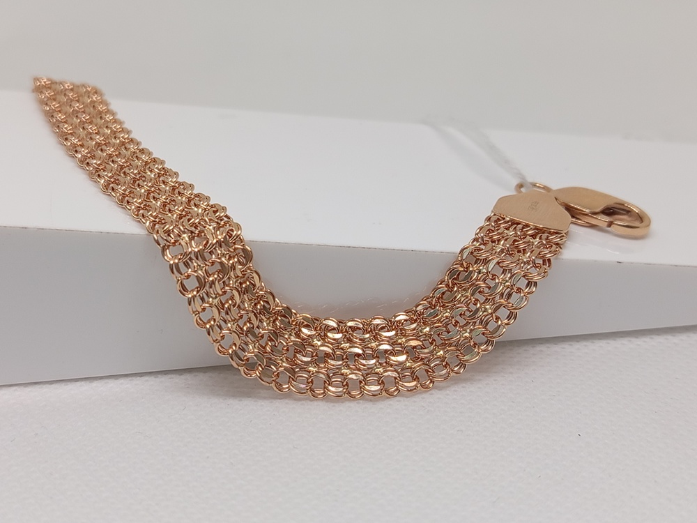 Бисмарк Б50 Трехрядный БРАСЛЕТ ПУСТОТЕЛЫЙ (Au 585)