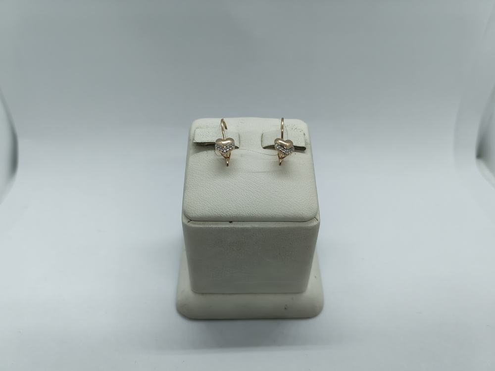 СЕРЬГИ ПЕТЕЛЬКА с камнями (Au 585)