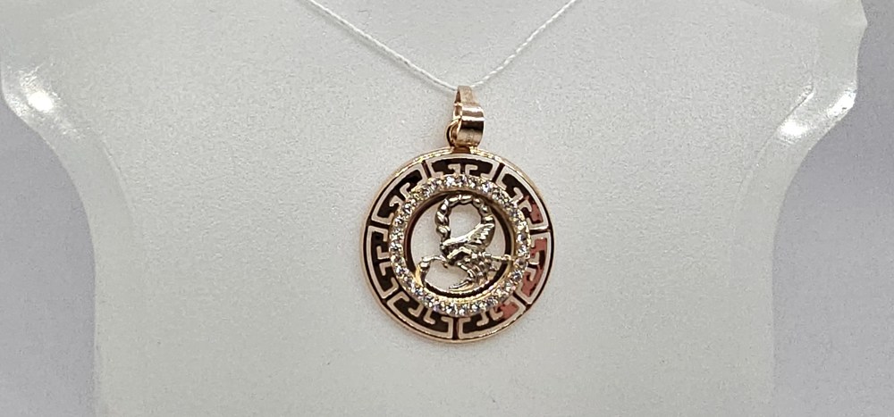 КрСВП/скр/Ф ПОДВЕСКА ЗНАК ЗОДИАКА СКОРПИОН (Au 585)