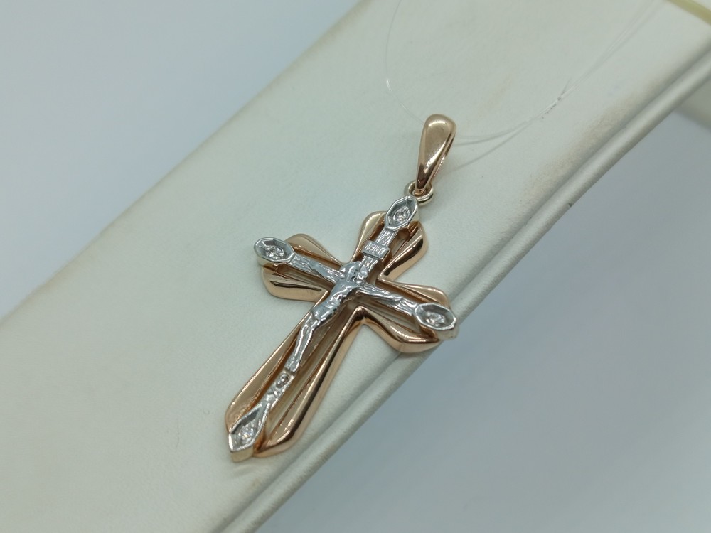 ПОДВЕСКА КРЕСТ с камнями (Au 585)