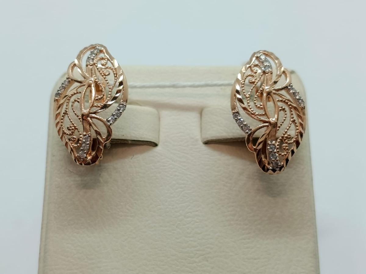 СКМИ585 СЕРЬГИ С КАМНЯМИ (Au 585)