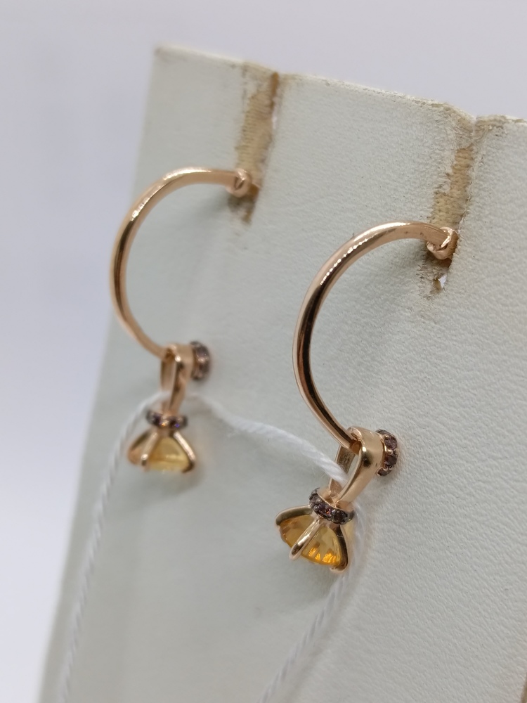 СКМИ585 СЕРЬГИ С КАМНЯМИ (Au 585)